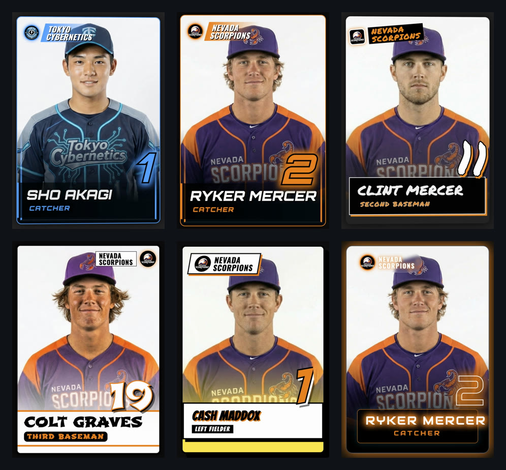 Examples of player card designs